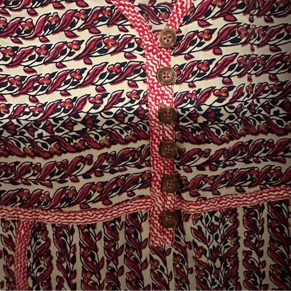 Maeve Anthropologie Women’s Size SP Lilyana Tiered Boho Tunic Blouse Top Silk - Picture 4 of 13